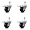 Service Caster 3.5 Inch Soft Rubber Wheel Swivel 12mm Stem Caster Set with Total Lock Brake SCC-TSTTL20S3514-SRS-M1215-4 - alternate 1